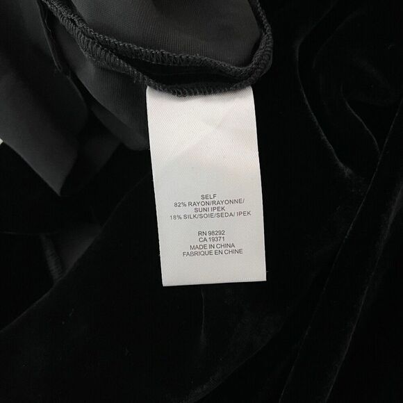 Tibi Wide Leg Cropped Pants Women's Size 0 XS Goth Witch Black Velvet Cropped - Picture 14 of 15